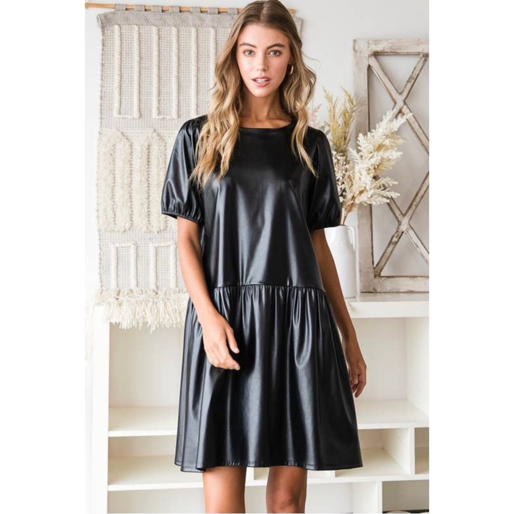 Faux leather dress